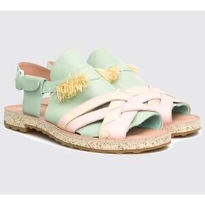 Camper Twins Blue Slingback Summer Flat Sandals Womens 39 Strappy